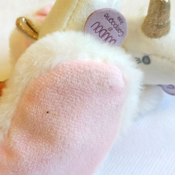doudou et campagnie paris fluffy unicorn baby girl rattle slippers, 0-6 months - Picture 8 of 13